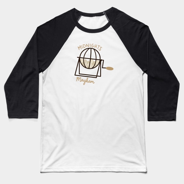 Midnights Mayhem Bingo Cage Baseball T-Shirt by Sofia Kaitlyn Company